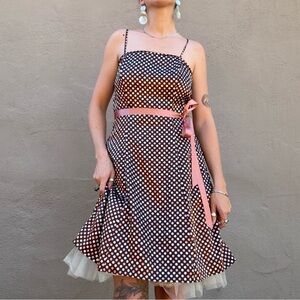 Vintage Y2K Polka Dot Satin Party Dress